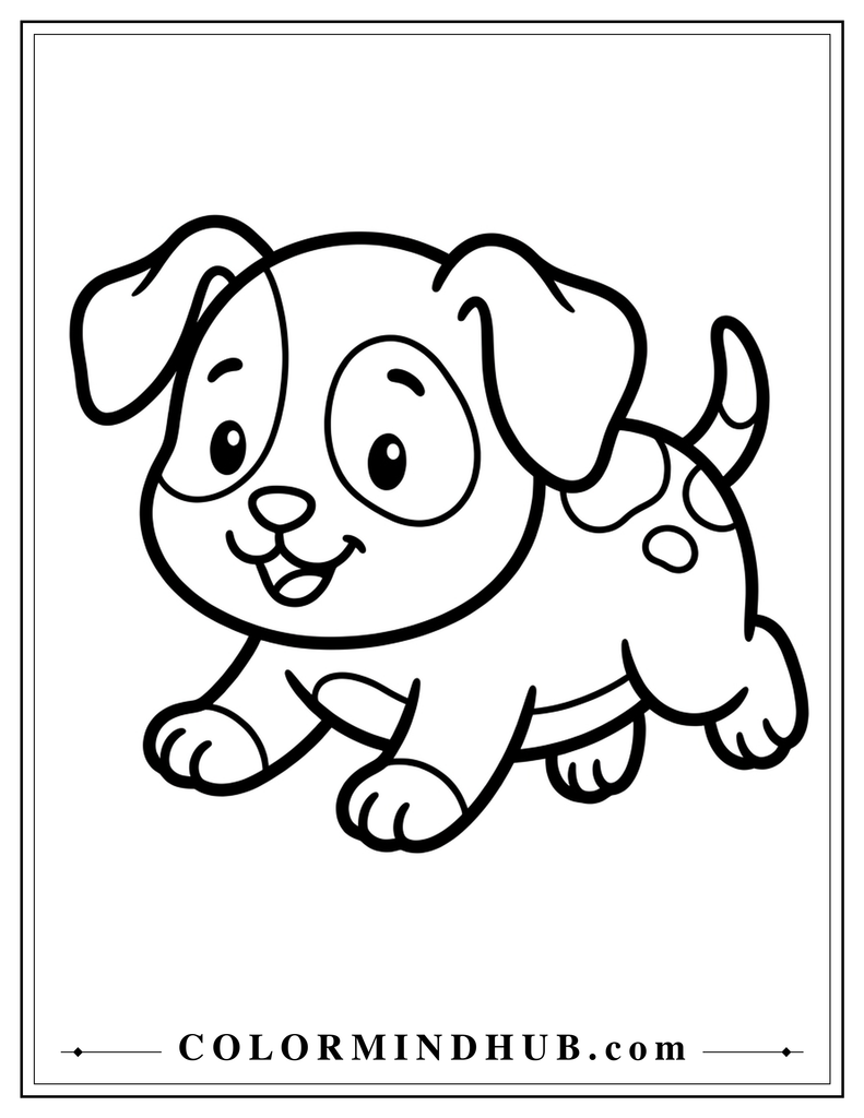 Happy walking puppy coloring page