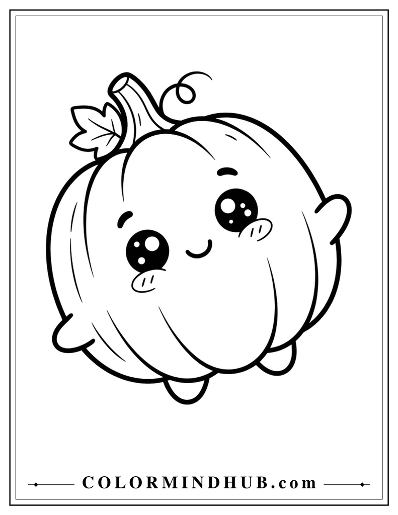 featuring an adorable pumpkin character with a smiling face