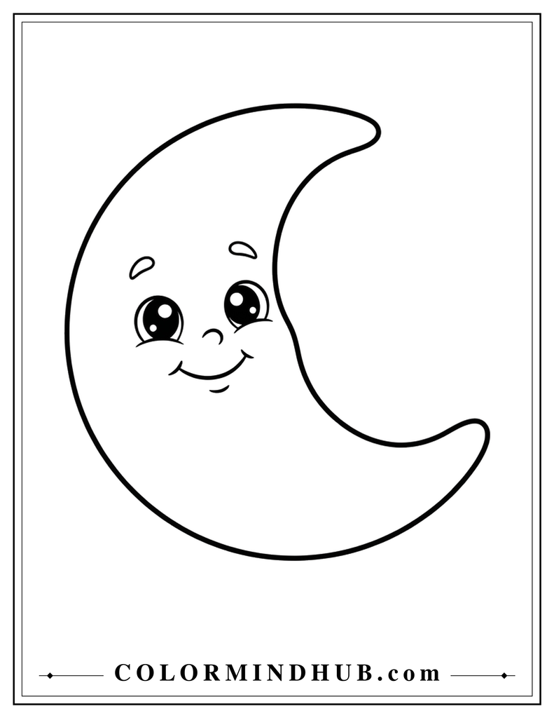 featuring a smiling crescent moon