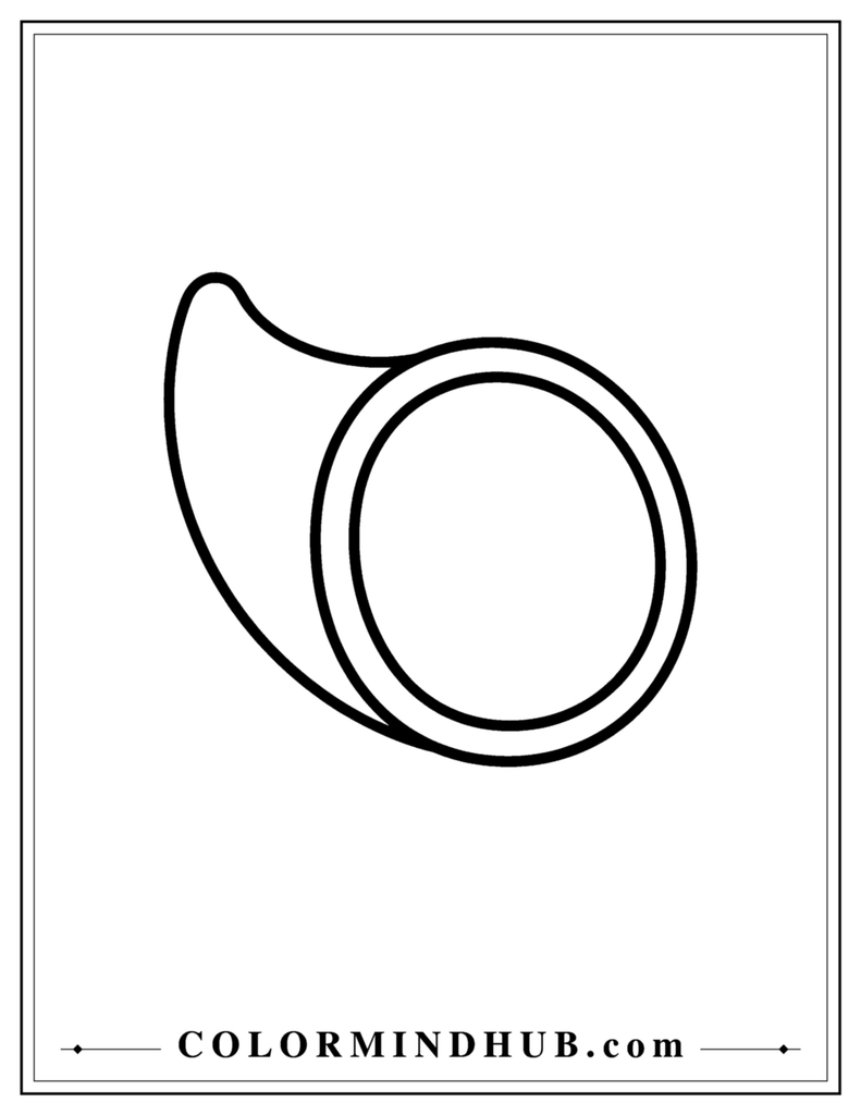 Easy Thanksgiving cornucopia with a few large fruits and vegetables - Thanksgiving coloring page for kids