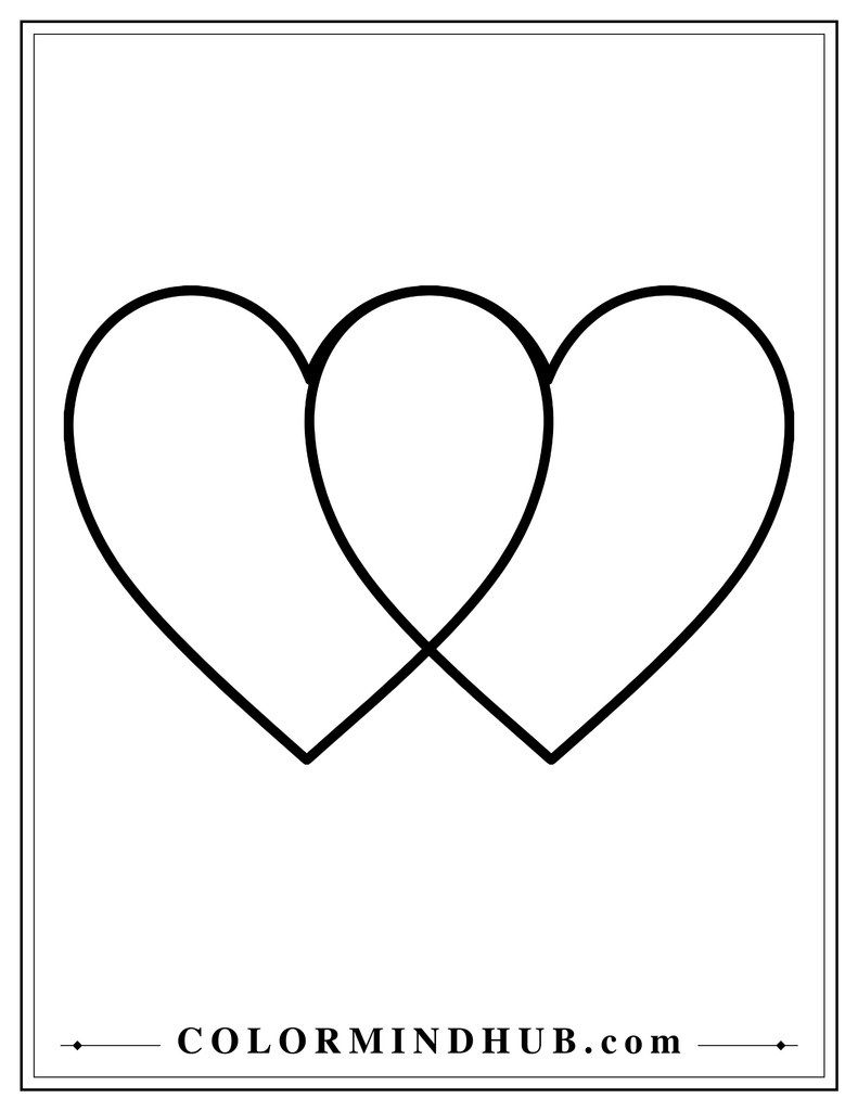Two large outlined hearts overlapping slightly in the center.